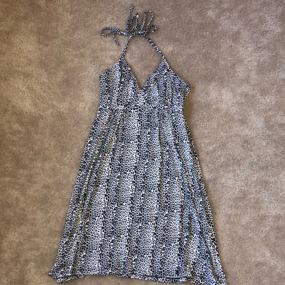 Express leopard halter dress